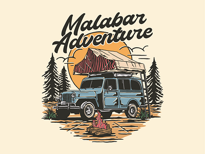 Malabar Adventure branding design illustration logo typography vector