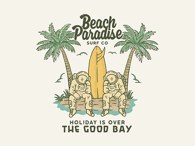 beach paradise art branding design illustration illustrator lettering logo type typography vector