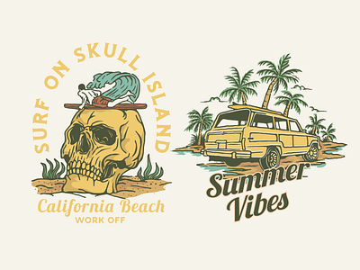 Beach Vibes art branding design illustration illustrator lettering logo typography vector