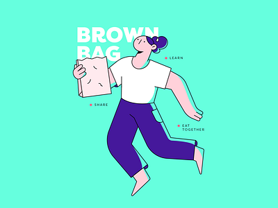 Brown Bag 2d character design illustration illustrator vector woman