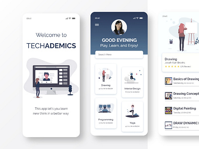 TechAdemics Online learning App UI DESIGN 01