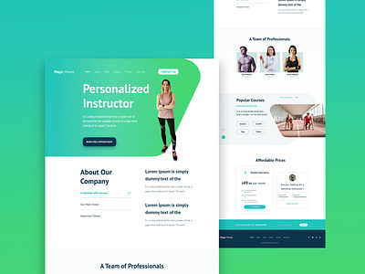 Personal Instructor Provider Web Landing Page UI Design