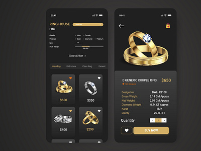 Jewellery Shop App UI Design