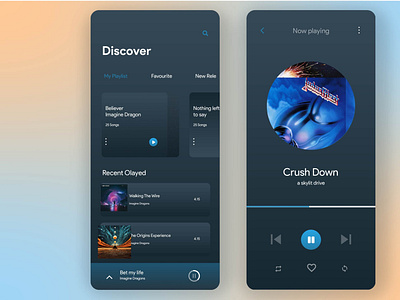 Music App Dark UI Design