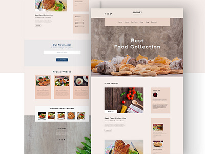 Sloopy food blogging website ui design app ui design landing page design ui web web ui website website design