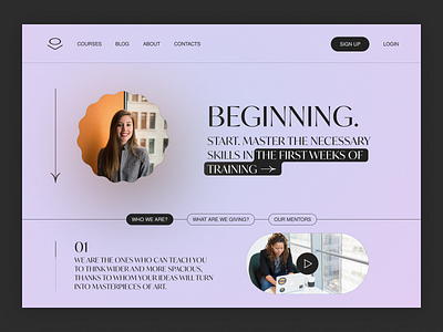 Online Course Landing Page UI Design app design app ui design design landing page minimal online course online education ui ux web design web landing page web ui website website design