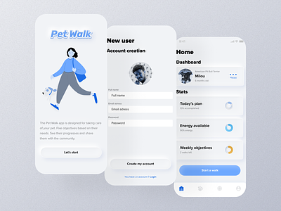 Pet walking app UI Design