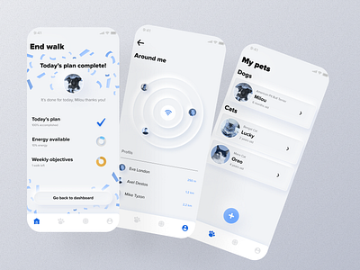 Pet walking App (2) UI Screen app app design app ui design design minimal pet care pet walking pet walking app pet walking app ui ui ux