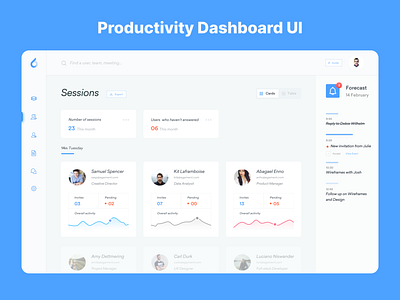 Productivity Dashboard UI animation app app design app ui design dashboard design minimal productivity app ui ux web app web application