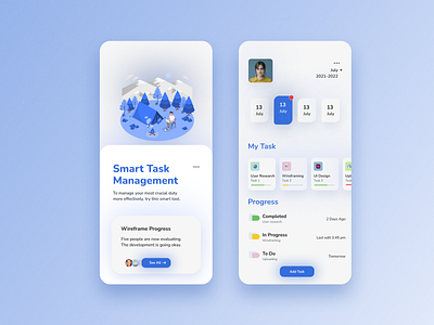 Task Management App UI Design app app design app ui app ui design design illustration minimal mobile app project management project management app software task management task management app tools trendy trendy ui ui ux