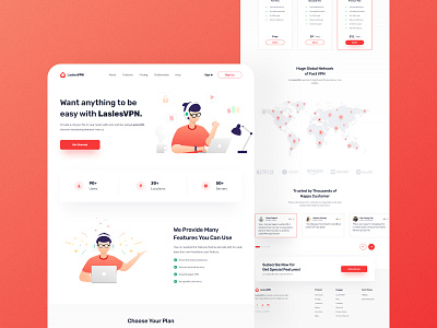 VPN Website landing page UI Design