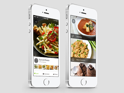 snapeat app app clean design flat design food modern photography share space ui user interface