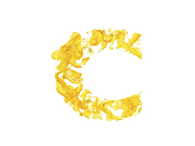Letterforming: Gill Sans c gill sans letter letterform paint stencil typography yellow