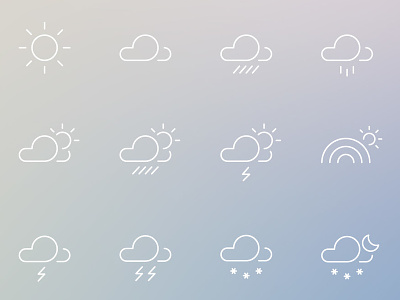 Weather App Icons cloud icons minimal rain sun symbol weather