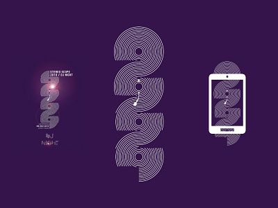 Club 222 - Type and Interactive Ads. Layout app dj interactive mobile music print ads turntable typography ui