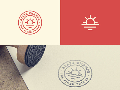 State Champs badge band branding champs circle icon logo seal stamp state sun sunset