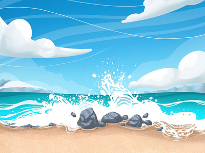 Sea illustration (background for app)