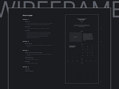 Zebec About us Wireframe setup design landing page ui wireframe