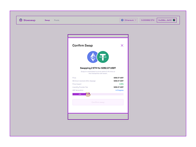 SlowSwap - Confirm Swap crypto swap dashboard defi design ui web3