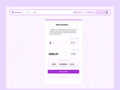 SlowSwap - Add/Create a pair add liquidity dashboard design ui web3