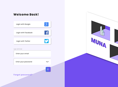 Login Page neumorphism purple uidesign