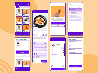 Brutalism Food App app brutalism colorful design food food app fun interface minimal mobile mobile app pastel restaurant ui user interface ux