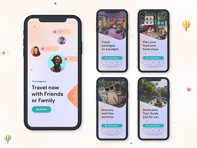 Onboarding screens, Voyaged - Travel App