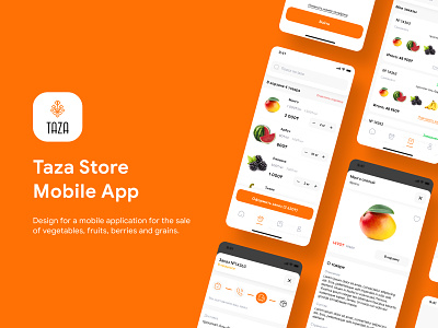 Taza store | Mobile app app fruits market marketplace mobile store ui vegetables
