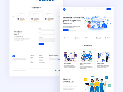 Agency Landing Page 2020 trend design clean ui design landing page design minimal design portfolio design responsive web design responsive web design template smart agency website website design