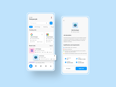 Job Finder Mobile App 2020 trend design app concept app design ios app design job finder social app uidesign uxdesign