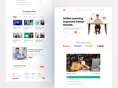 Online learning Platform app design course courses app e learning education website home page landing page online learning student ui ux web site