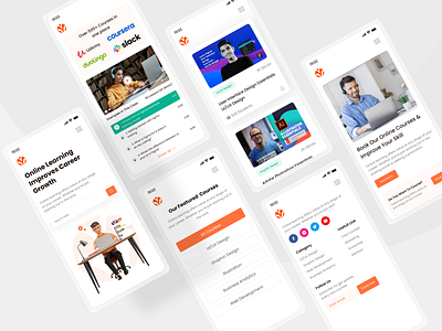 Online learning Platform Web Responsive app design course courses app e learning home page landing page ui ux web site