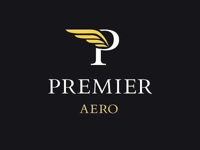 Premier Aero aero aeroflot aviation logo logotype luxury plane premier premium prestige vip yellow