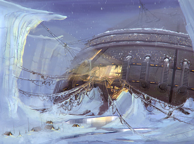 Fallen & Forbidden concept art digital painting spaceship