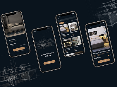 Realise your ideas with us app design furniture app ui ux