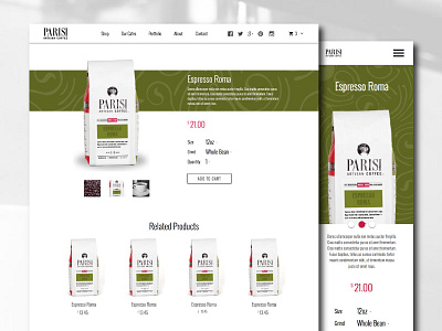 Parisi Product cart e commerce mobile parisi responsive web