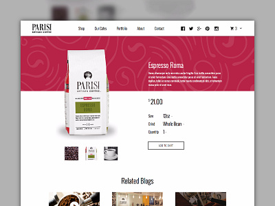 Parisi Product Page city coffee ecommerce invisionapp kansas missouri parisi product shop store
