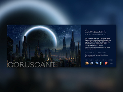 Location Card 100 days of ui awakens coruscant design extended universe force location new republic star wars ux