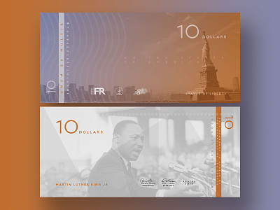 $10 america american bill concept currency martin luther king jr mlk monetary money new york redesign statue of liberty