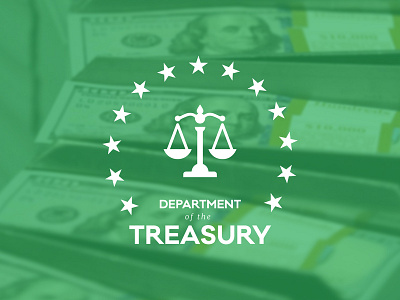 Department of Treasury Logo america bills franklin government mint money rebrand treasury department us