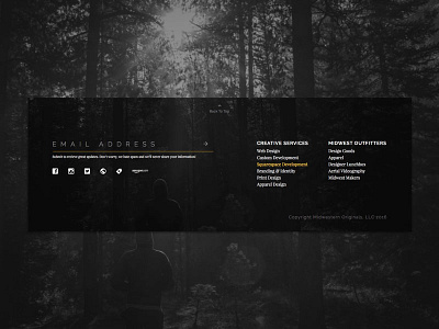 MWO - Footer dark footer midwest midwestern originals nature ui web design