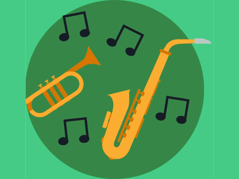 Jazz beat jazz music notes sax saxophone trumpet
