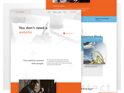 Acme Website agency broken grid geometric landing page parallax studio web design white space