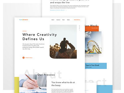 Acme Website broken grid geometric landing page parallax white space