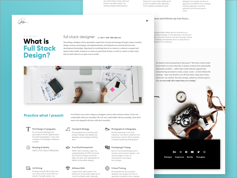 Full Stack Design product design details about page full stack designer portfolio