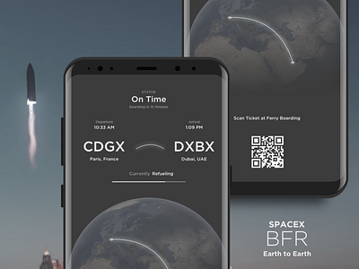 Space X BFR - Earth To Earth arrival destination flight rocket spacex status ticket travel