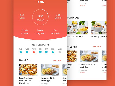 Keto App dashboard diet keto meal tracker