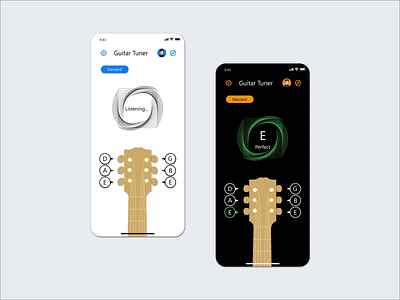 Mobile Guitar Tuner adobe aftereffects adobe xd animation app clean design guitar minimal mobile tuner ui ux