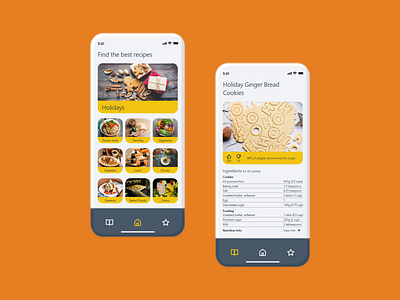 Recipe/Cooking App adobe xd app clean cookies cooking design eat holiday iphone mobile recipe ui ux