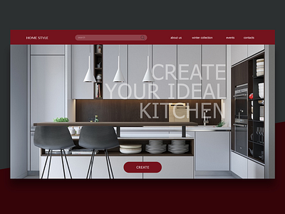 Homepage for interior studio adobe design homepage ui ux web design website
